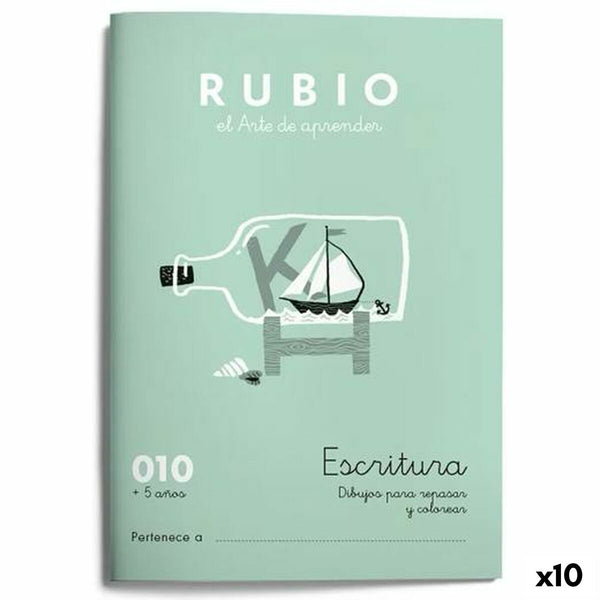 Writing and calligraphy notebook Rubio Nº10 A5 spanska 20 Blad (10 antal)-Kontor och Kontorsmaterial, Pappersprodukter för kontoret-Cuadernos Rubio-peaceofhome.se