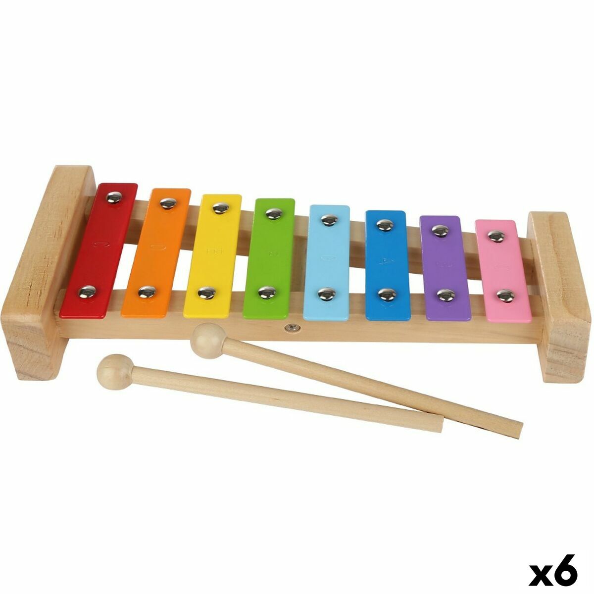 Xylofon Woomax Trä Metall 26 x 4,5 x 11,5 cm (6 antal)-Leksaker och spel, Barns Musikinstrument-Woomax-peaceofhome.se