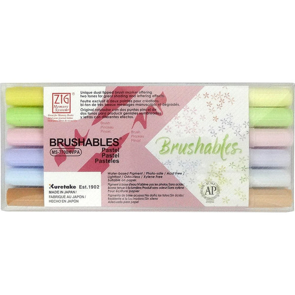 ZIG Brushables MS-7700 6-set PASTEL-Konstnärsmaterial-Klevrings Sverige-peaceofhome.se