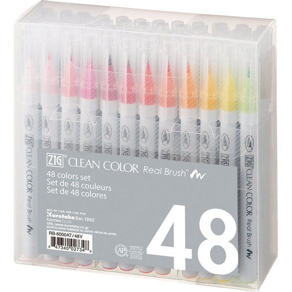 ZIG Clean Color Real Brush - 48 pennor i etui-Konstnärsmaterial-Klevrings Sverige-peaceofhome.se