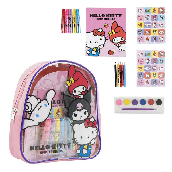 barnryggsäck med rittillbehör Hello Kitty Rosa 22,0 x 23,0 x 7,0 cm-Kontor och Kontorsmaterial, Skol- och utbildningsmaterial-Hello Kitty-peaceofhome.se
