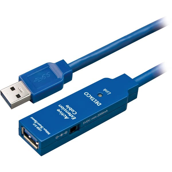 <html>DELTACO PRIME USB 3.0-förlängningskabel, <b>aktiv</b>, Typ A hane - Typ A hona, <b>3m</b>, blå</html>-Klevrings Sverige-peaceofhome.se