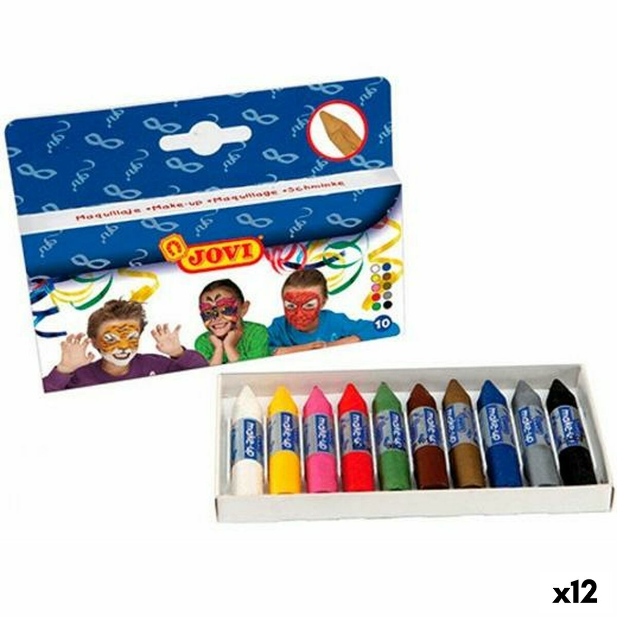 Ansiktsfärg Jovi Multicolour (12 antal)-Leksaker och spel, Fancy klänning och accessoarer-Jovi-peaceofhome.se