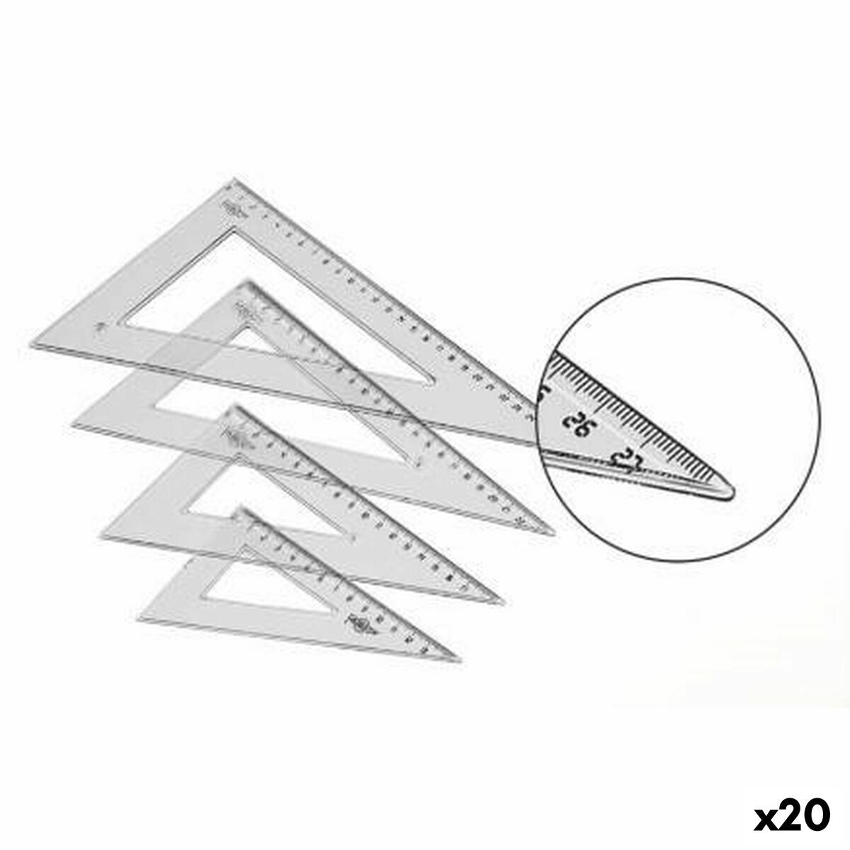 Triangel Faibo Transparent 30 cm (20 antal)-Kontor och Kontorsmaterial, Skol- och utbildningsmaterial-Faibo-peaceofhome.se