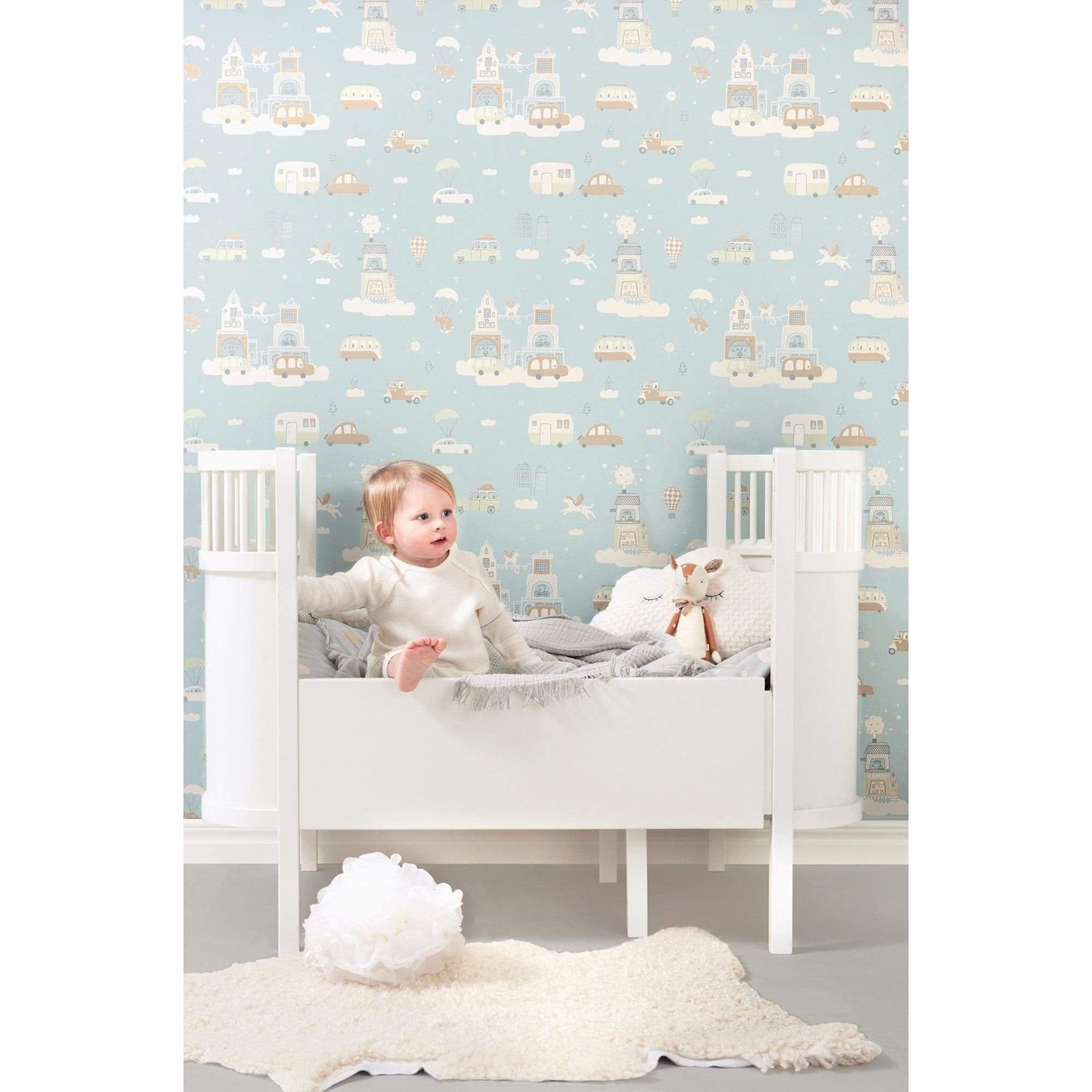 ABOVE THE CLOUDS SOFT BLUE Non woven / Easy up-tapet-Tapet-Majvillan-peaceofhome.se