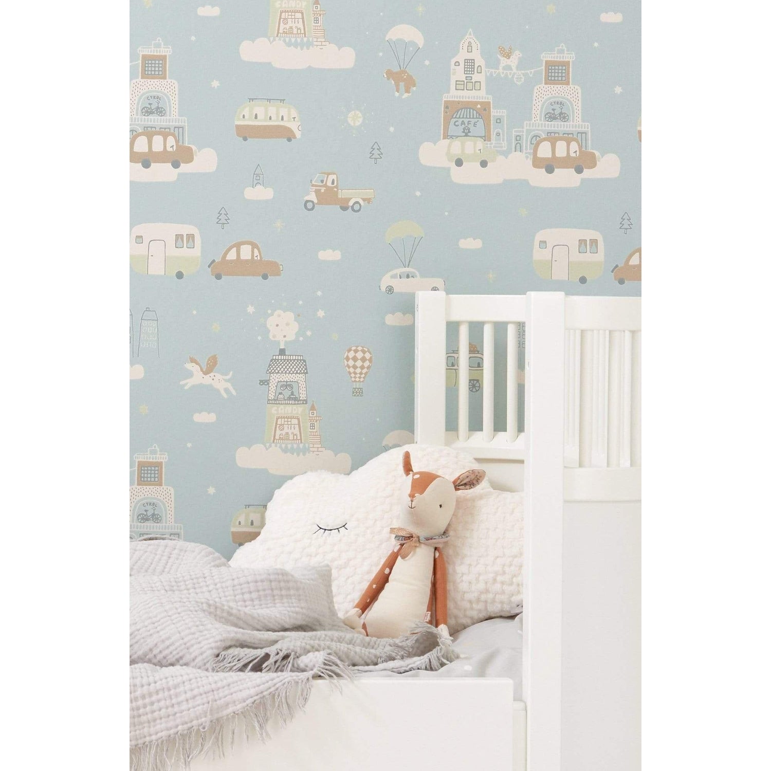 ABOVE THE CLOUDS SOFT BLUE Non woven / Easy up-tapet-Tapet-Majvillan-peaceofhome.se
