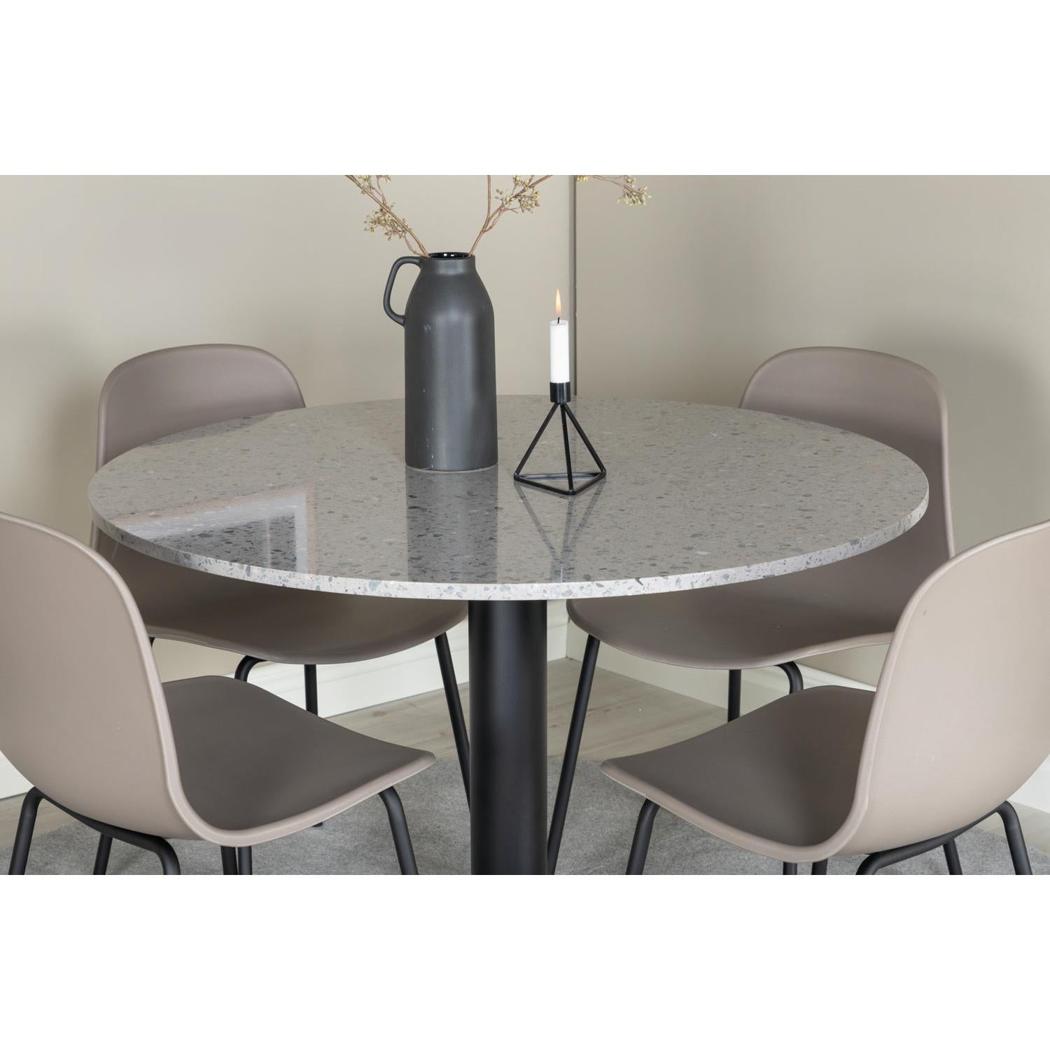 ARCTIC Matbord ø106 + 4 stolar-Venture Home-peaceofhome.se
