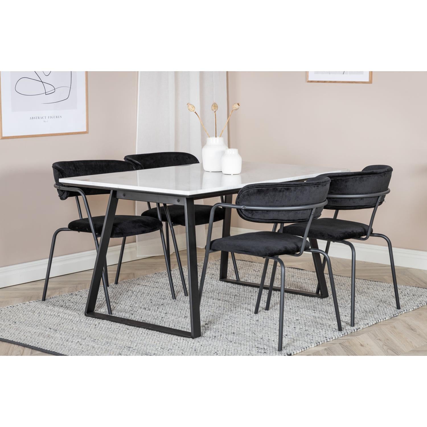ARROW ESTELLE Matbord 140x90 + 4 stolar-Venture Home-peaceofhome.se