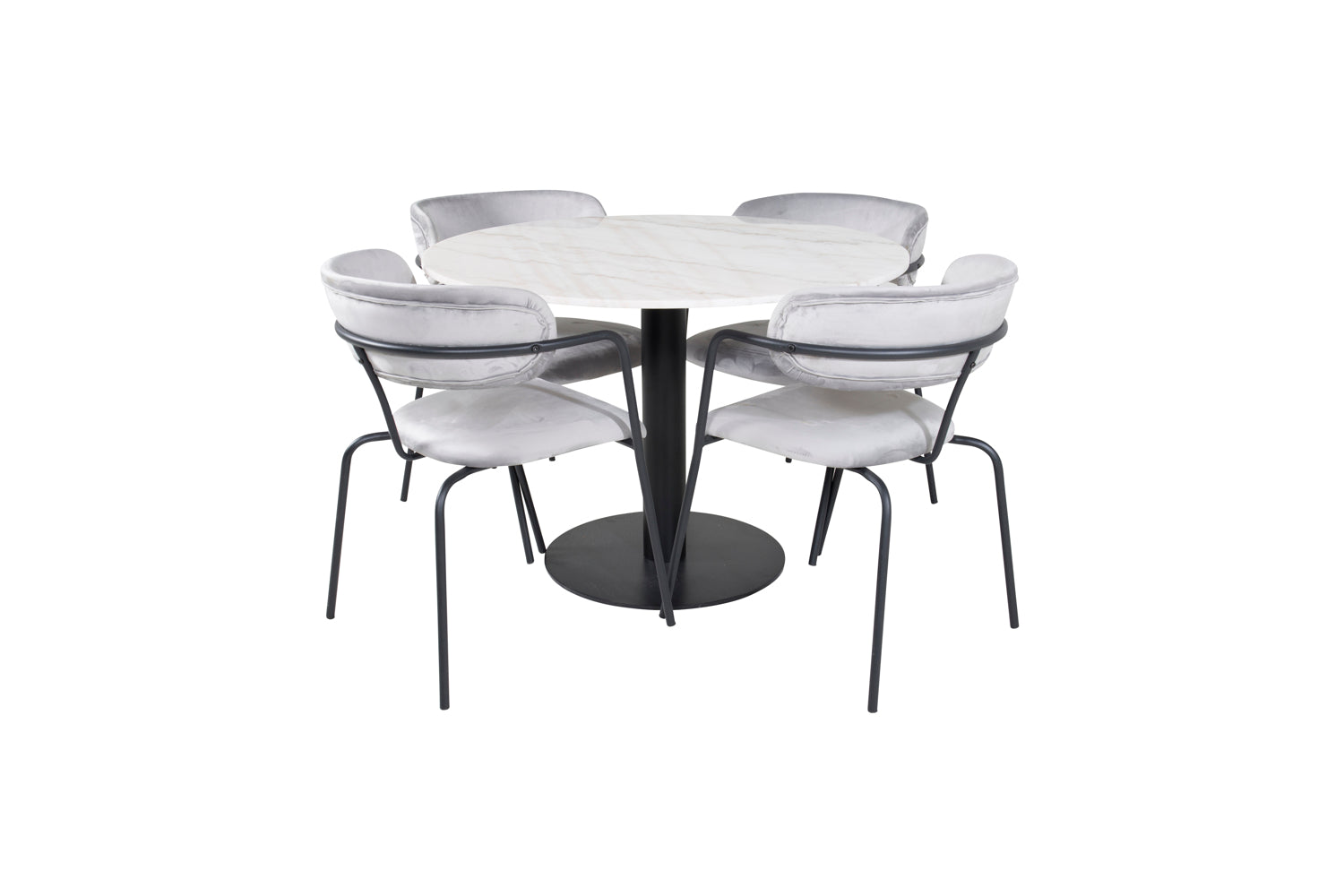 ARROW ESTELLE Matbord ø106 + 4 stolar-Venture Home-peaceofhome.se