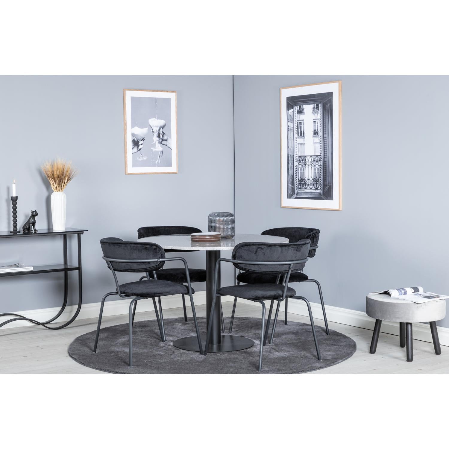 ARROW Matbord ø106 + 4 stolar-Venture Home-peaceofhome.se