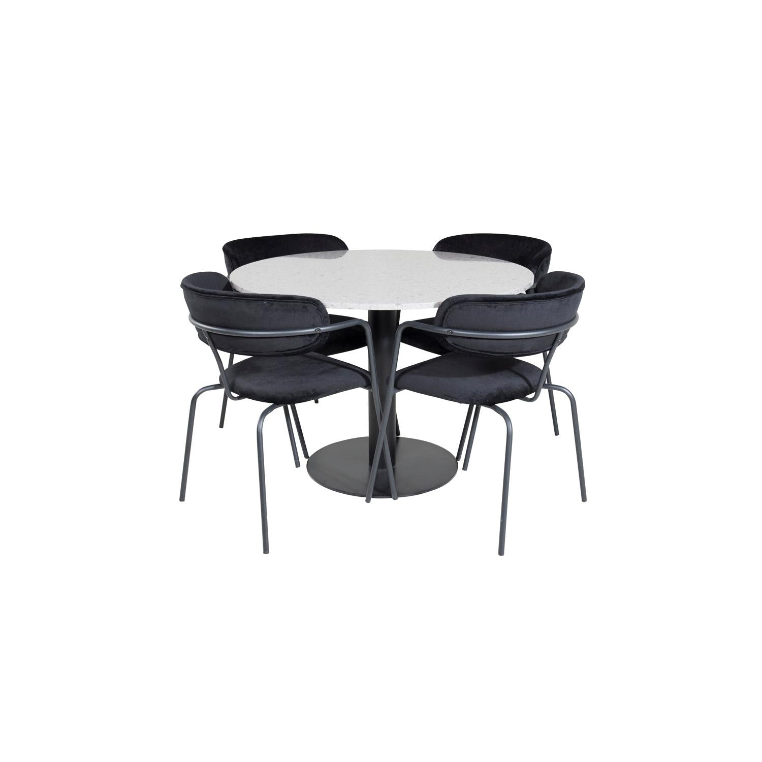 ARROW Matbord ø106 + 4 stolar-Venture Home-peaceofhome.se