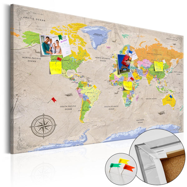 Anslagstavla i kork - Maps: Vintage Style-Anslagstavla-Artgeist-peaceofhome.se