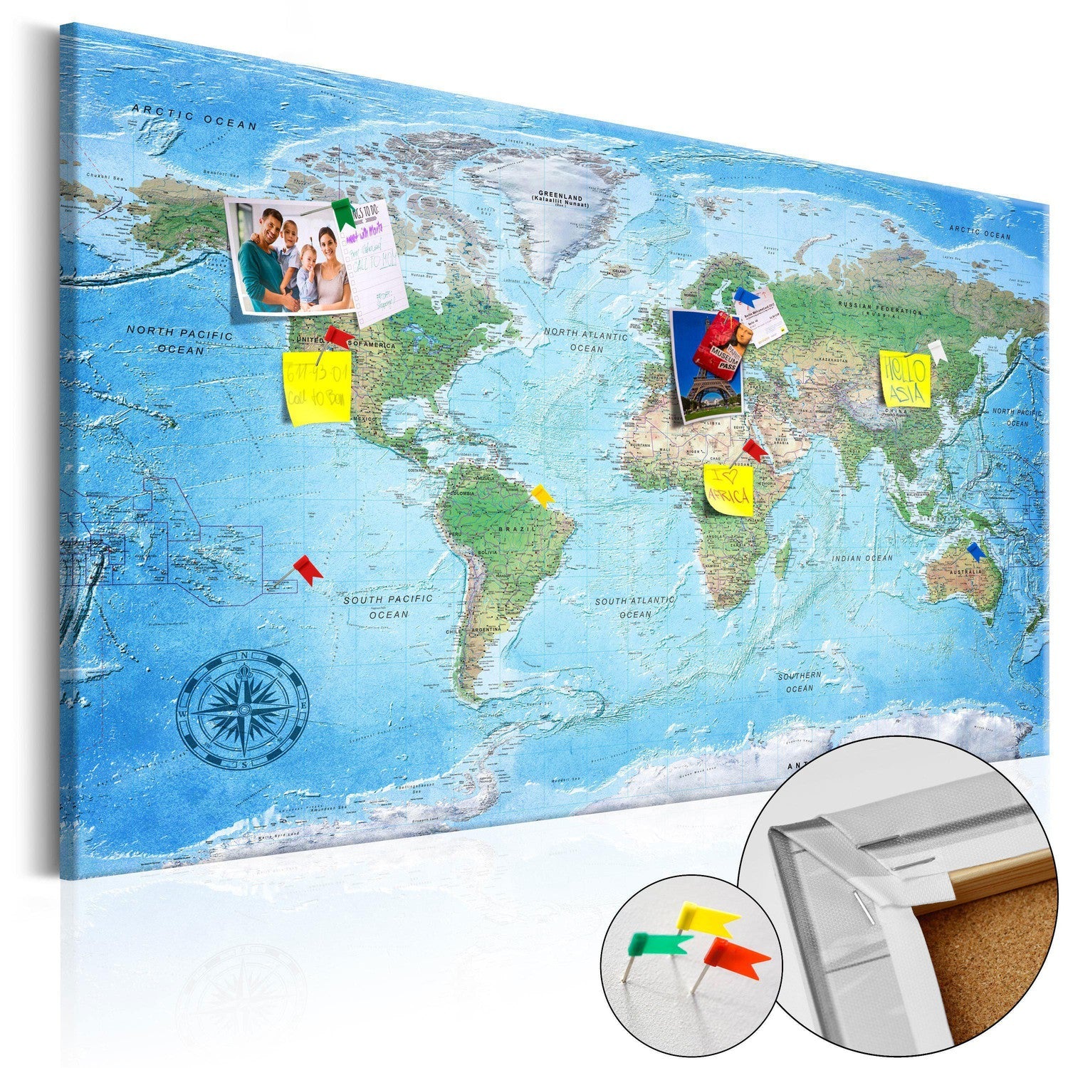 Anslagstavla i kork - Traditional Cartography-Anslagstavla-Artgeist-peaceofhome.se