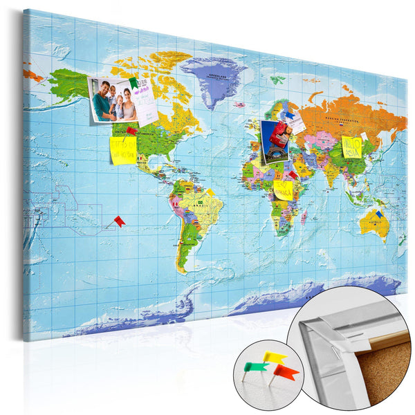 Anslagstavla i kork - World Map: Countries Flags-Anslagstavla-Artgeist-90x60-peaceofhome.se