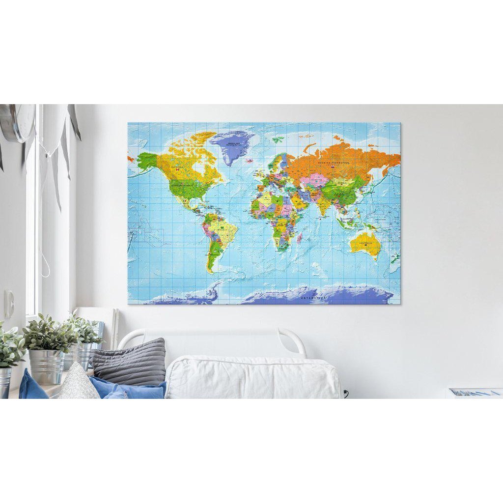 Anslagstavla i kork - World Map: Countries Flags-Anslagstavla-Artgeist-peaceofhome.se