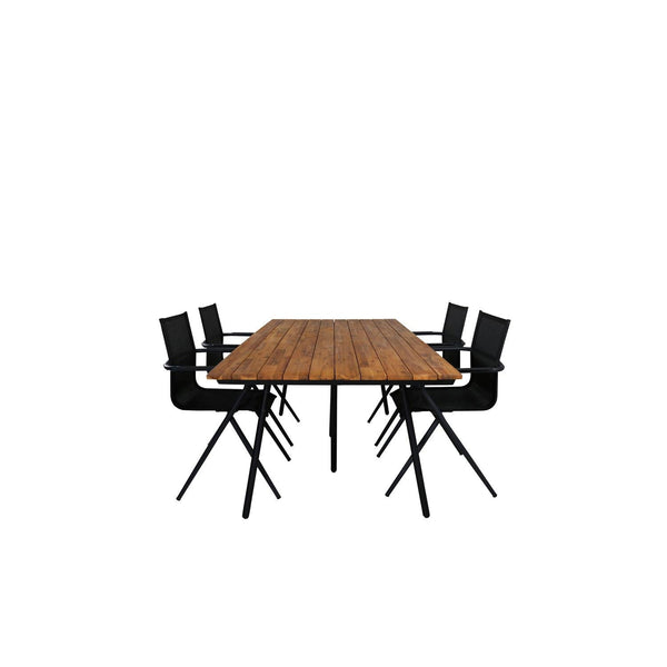 CHAN ALINA Matbord 200x100 cm + 4 stolar | Utemöbler-Matgrupp Utomhus-Venture Home-peaceofhome.se