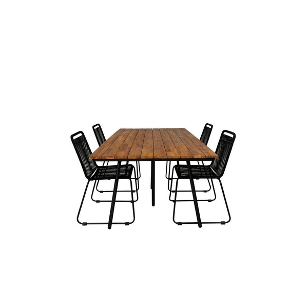 CHAN LINDOS Matbord 200x100 cm + 4 stolar | Utemöbler-Matgrupp Utomhus-Venture Home-peaceofhome.se