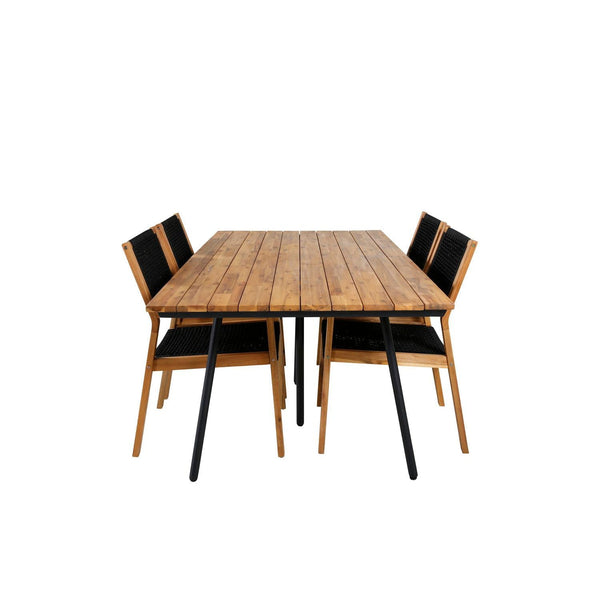 CHAN LITTLE JOHN Matbord 200x100 cm + 4 stolar | Utemöbler-Matgrupp Utomhus-Venture Home-peaceofhome.se