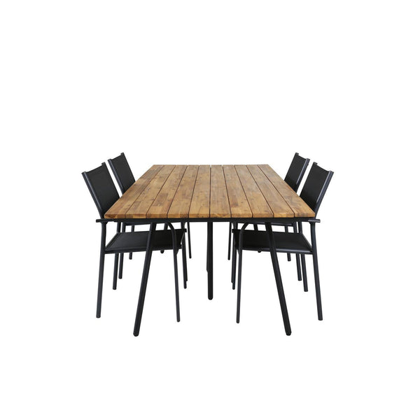 CHAN SANTORINI Matbord 200x100 cm + 4 stolar | Utemöbler-Matgrupp Utomhus-Venture Home-peaceofhome.se