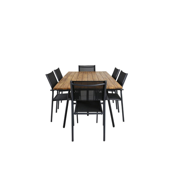 CHAN SANTORINI Matbord 200x100 cm + 6 stolar | Utemöbler-Matgrupp Utomhus-Venture Home-peaceofhome.se