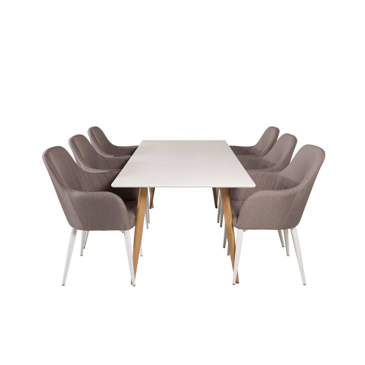 COMFORT POLAR Matbord 180x90 + 6 stolar-Venture Home-peaceofhome.se