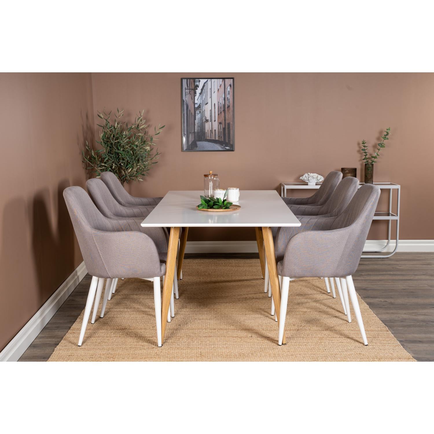 COMFORT POLAR Matbord 180x90 + 6 stolar-Venture Home-peaceofhome.se