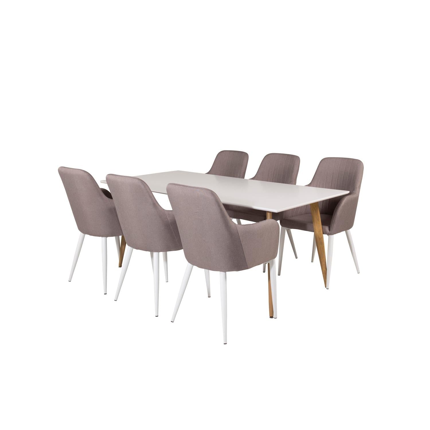 COMFORT POLAR Matbord 180x90 + 6 stolar-Venture Home-peaceofhome.se