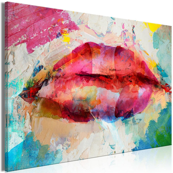 Canvas Tavla - Artistic Lips Wide-Tavla Canvas-Artgeist-60x40-peaceofhome.se