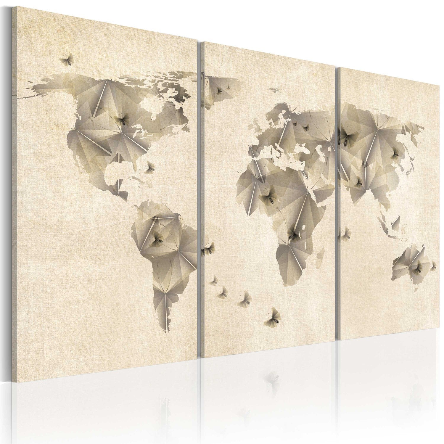 Canvas Tavla - Atlas of fjärilar - triptych-Tavla Canvas-Artgeist-60x40-peaceofhome.se
