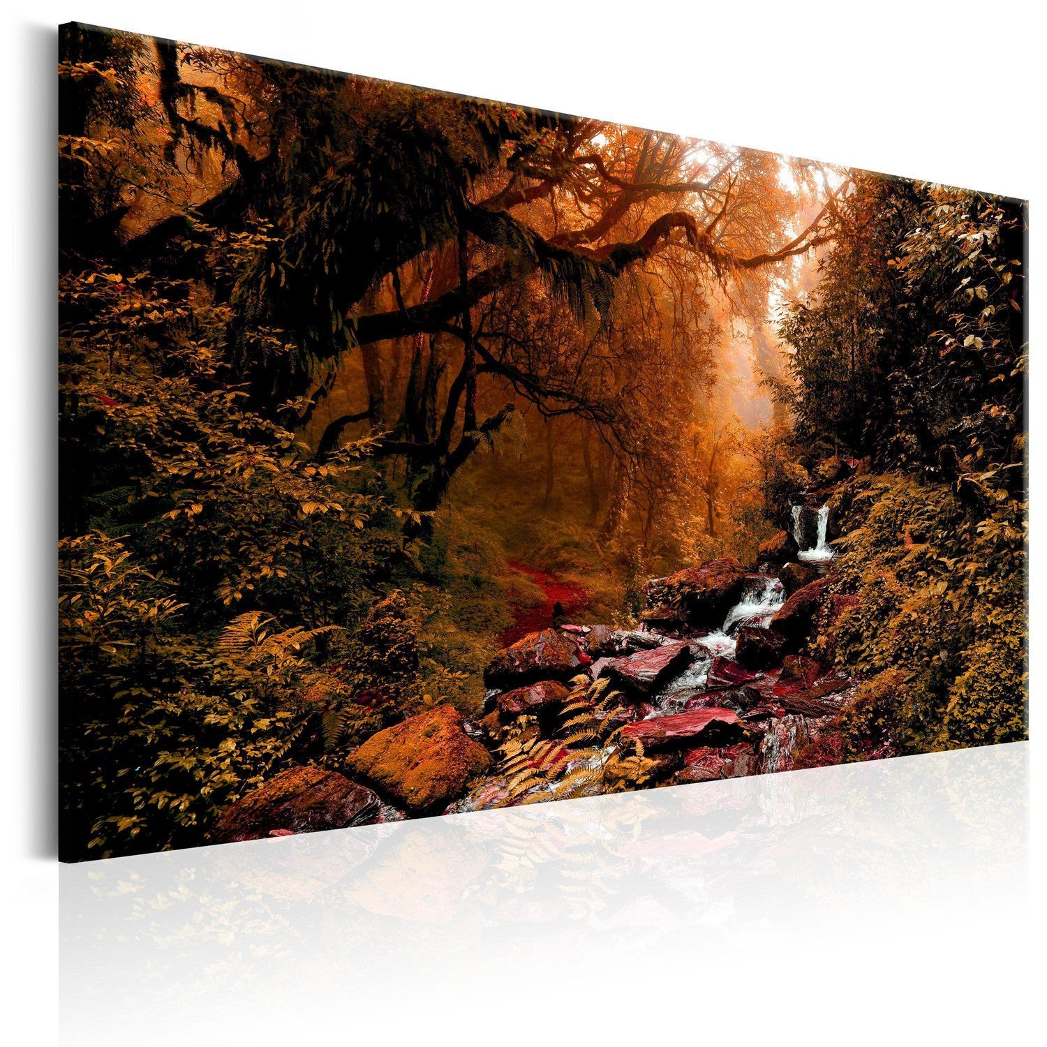 Canvas Tavla - Autumn Waterfall-Tavla Canvas-Artgeist-90x60-peaceofhome.se