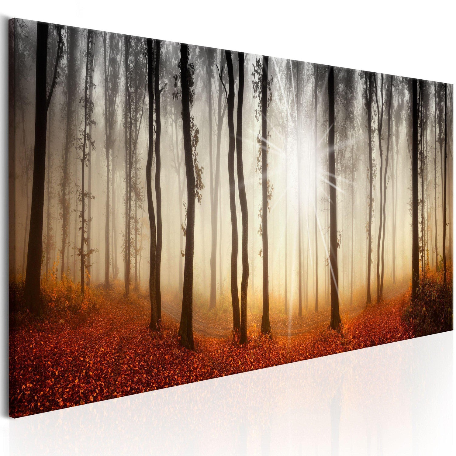 Canvas Tavla - Autumnal Fog-Tavla Canvas-Artgeist-120x40-peaceofhome.se