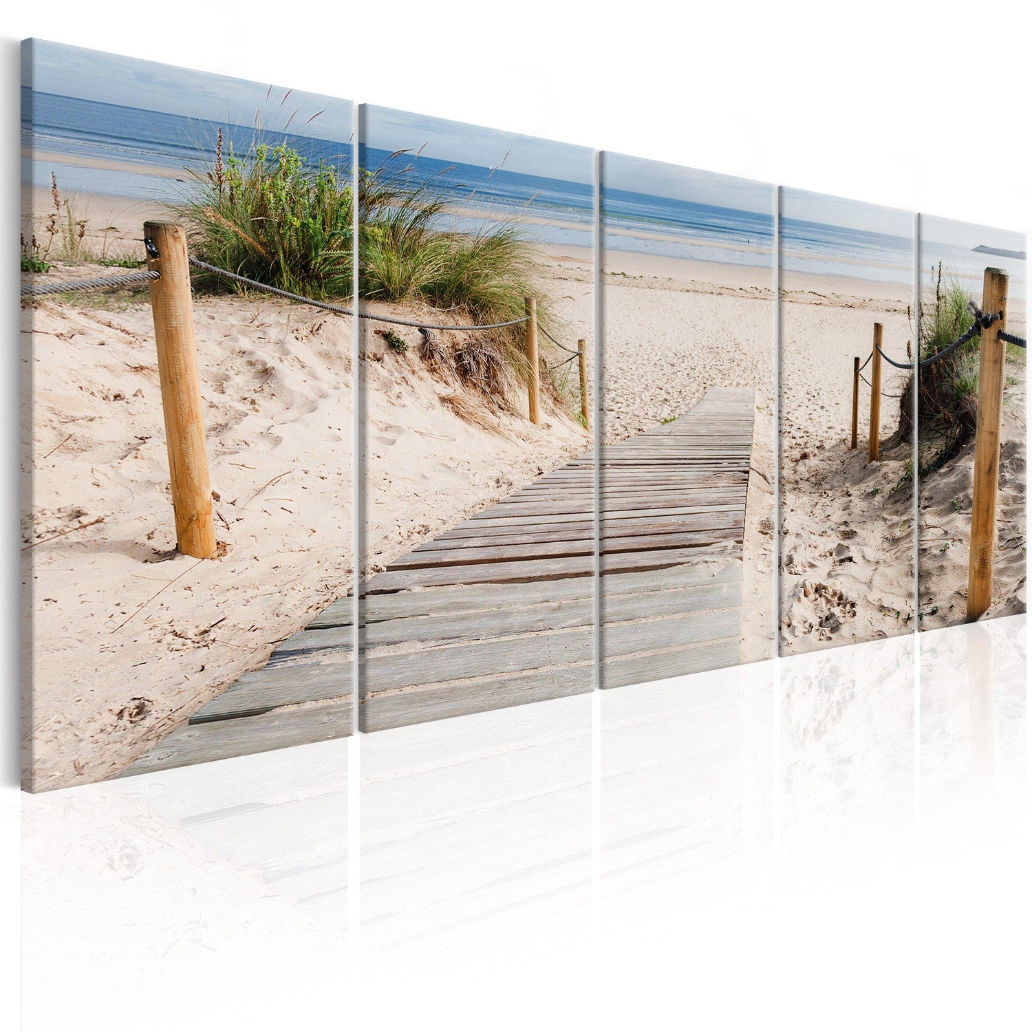 Canvas Tavla - Beach After Rain-Tavla Canvas-Artgeist-200x80-peaceofhome.se