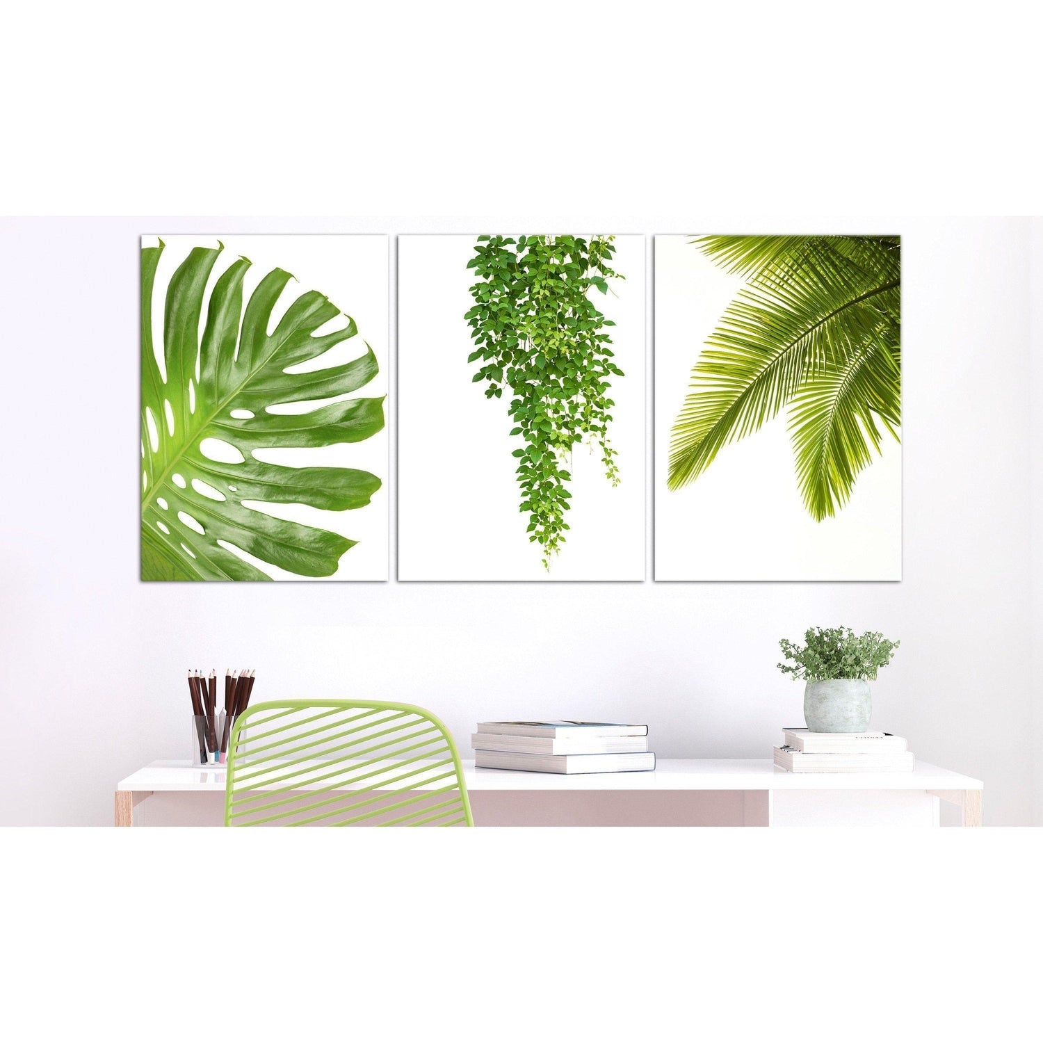 Canvas Tavla - Beautiful Palm Trees (3 delar)-Tavla Canvas-Artgeist-120x60-peaceofhome.se