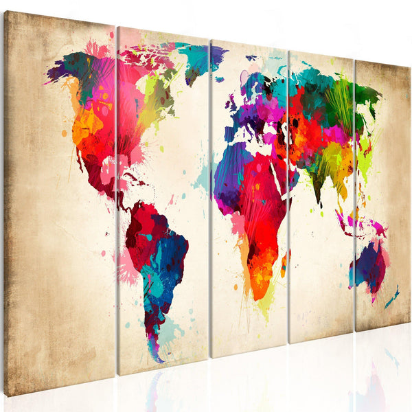 Canvas Tavla - Bright Continents-Tavla Canvas-Artgeist-200x80-peaceofhome.se