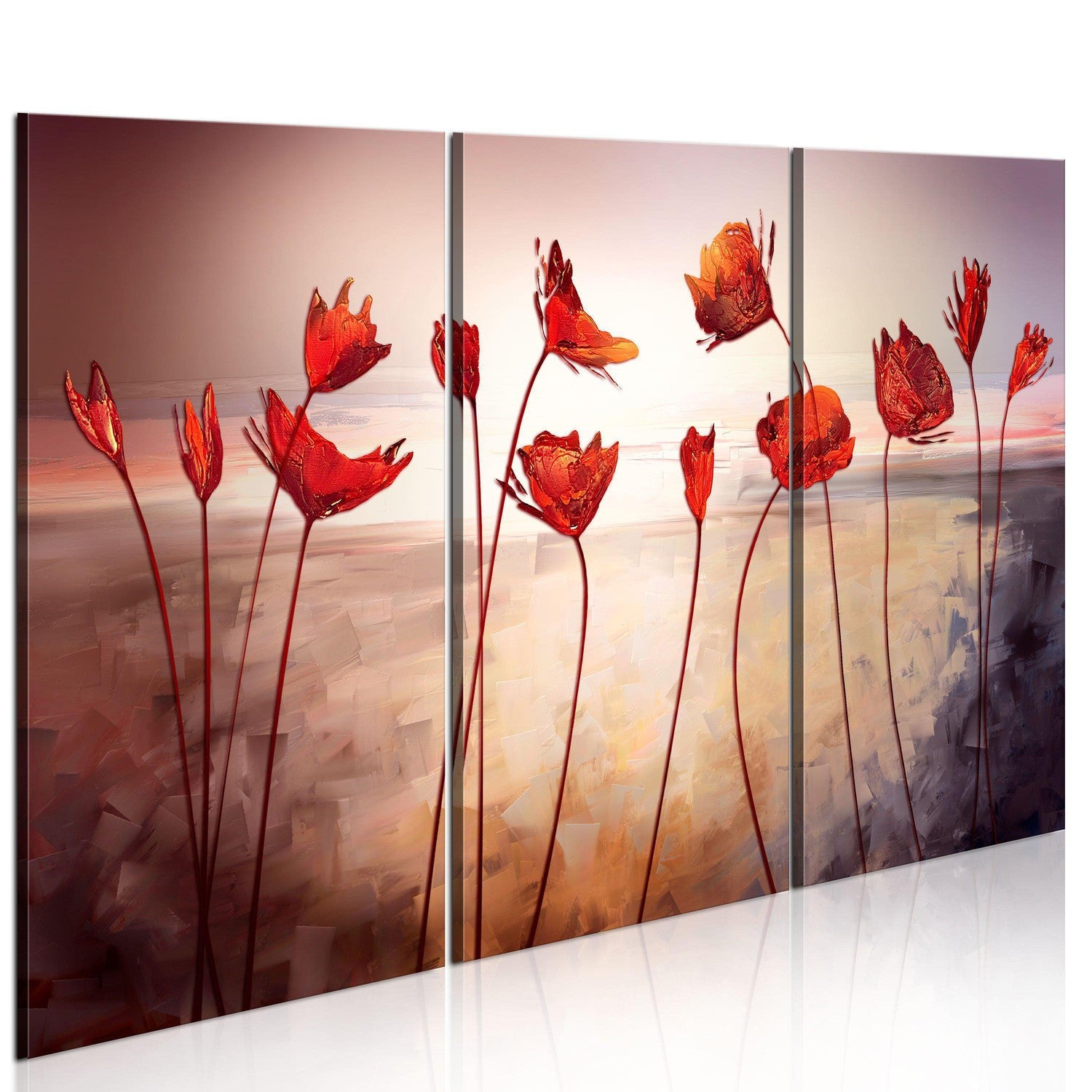 Canvas Tavla - Bright red poppies-Tavla Canvas-Artgeist-60x40-peaceofhome.se