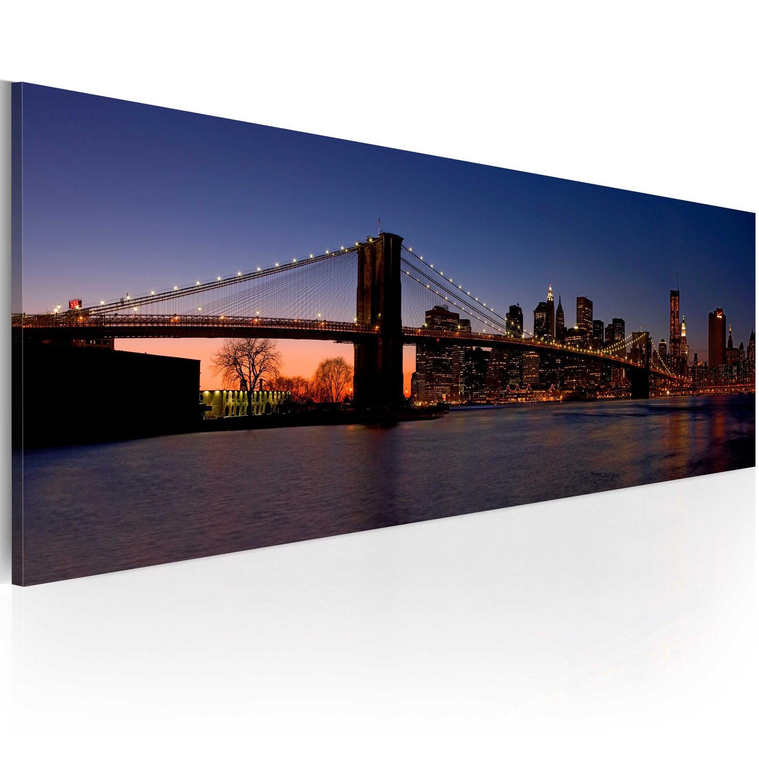 Canvas Tavla - Brooklyn Bridge - panorama-Tavla Canvas-Artgeist-120x40-peaceofhome.se