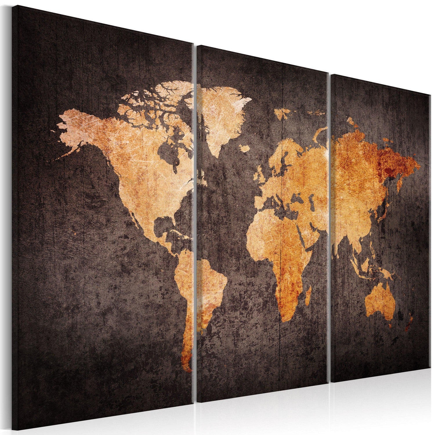 Canvas Tavla - Chestnut World Map-Tavla Canvas-Artgeist-90x60-peaceofhome.se