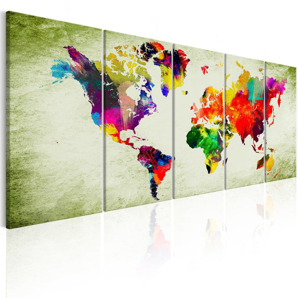 Canvas Tavla - Colourful Continents-Tavla Canvas-Artgeist-200x80-peaceofhome.se