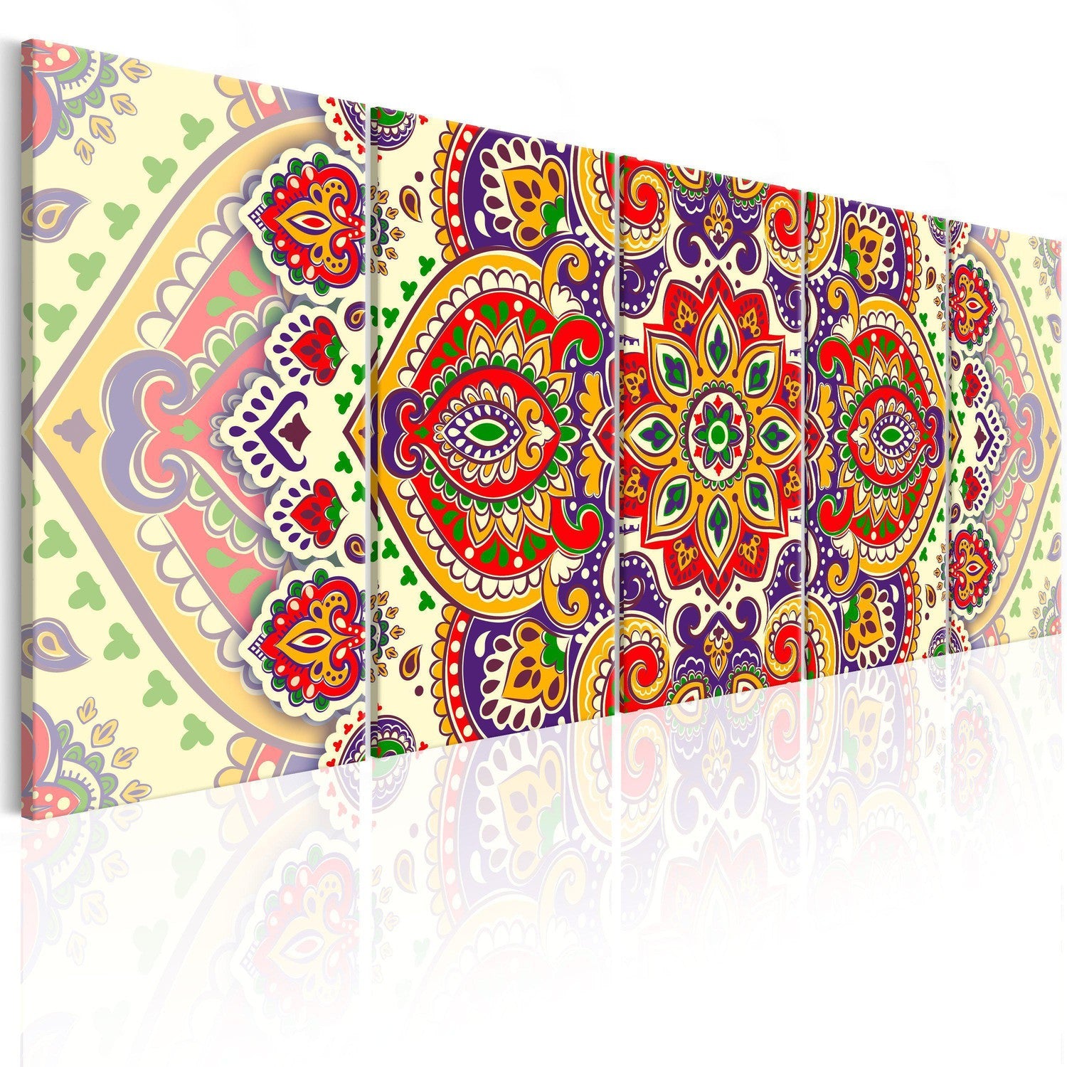 Canvas Tavla - Colourful Ornament-Tavla Canvas-Artgeist-225x90-peaceofhome.se