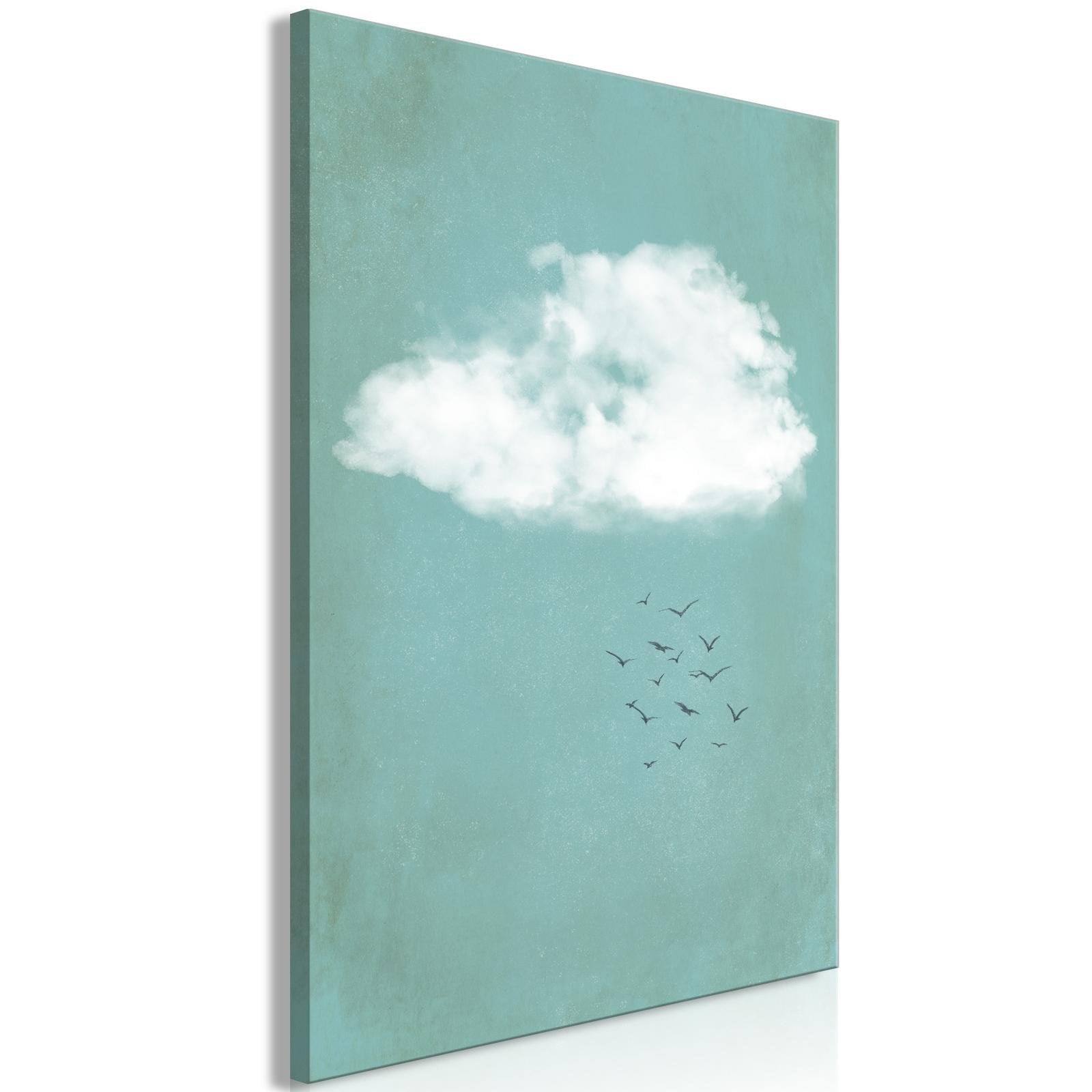 Canvas Tavla - Cumulus and Birds Vertical-Tavla Canvas-Artgeist-40x60-peaceofhome.se