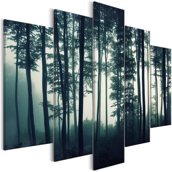 Canvas Tavla - Dark Forest (5 delar) Wide-Tavla Canvas-Artgeist-100x50-peaceofhome.se
