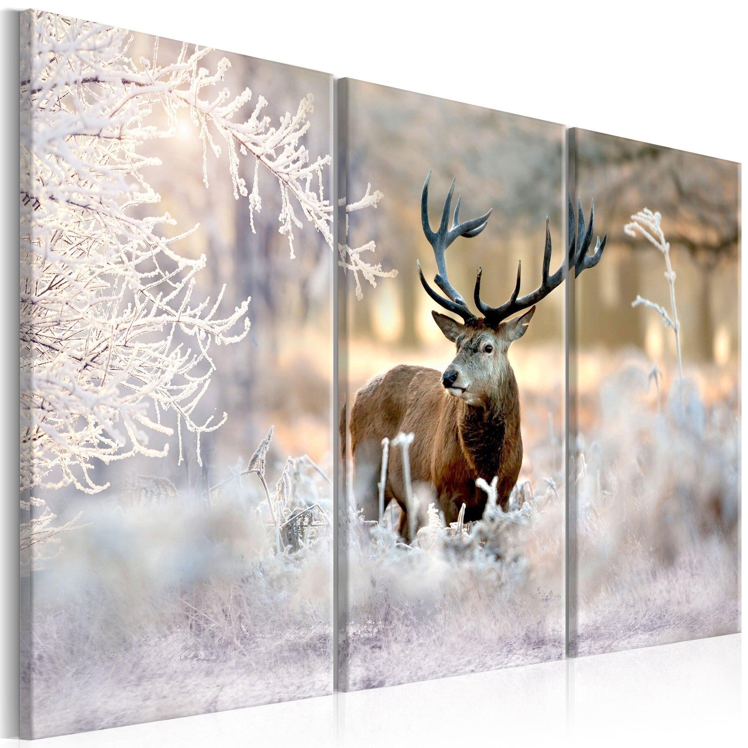 Canvas Tavla - Deer in the Cold I-Tavla Canvas-Artgeist-90x60-peaceofhome.se