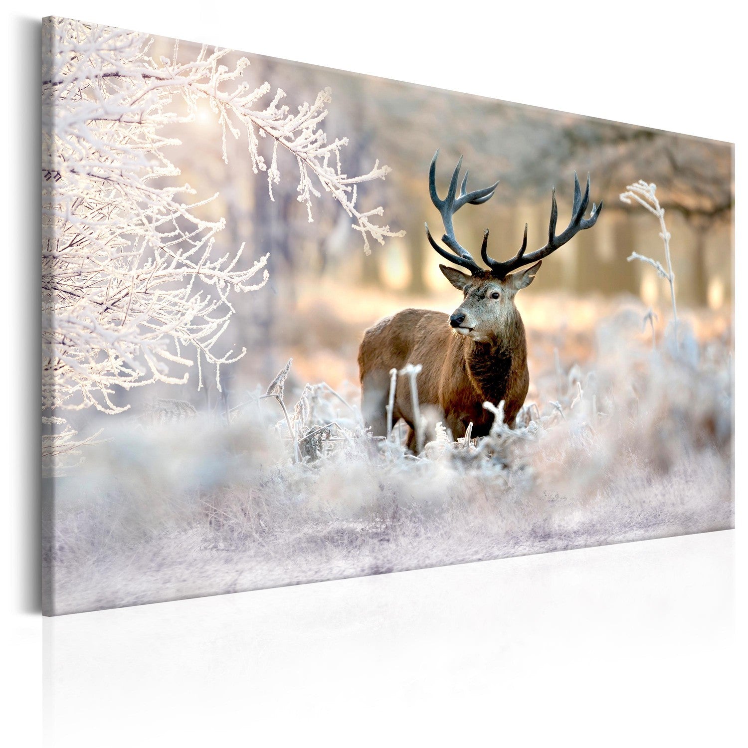 Canvas Tavla - Deer in the Cold-Tavla Canvas-Artgeist-90x60-peaceofhome.se