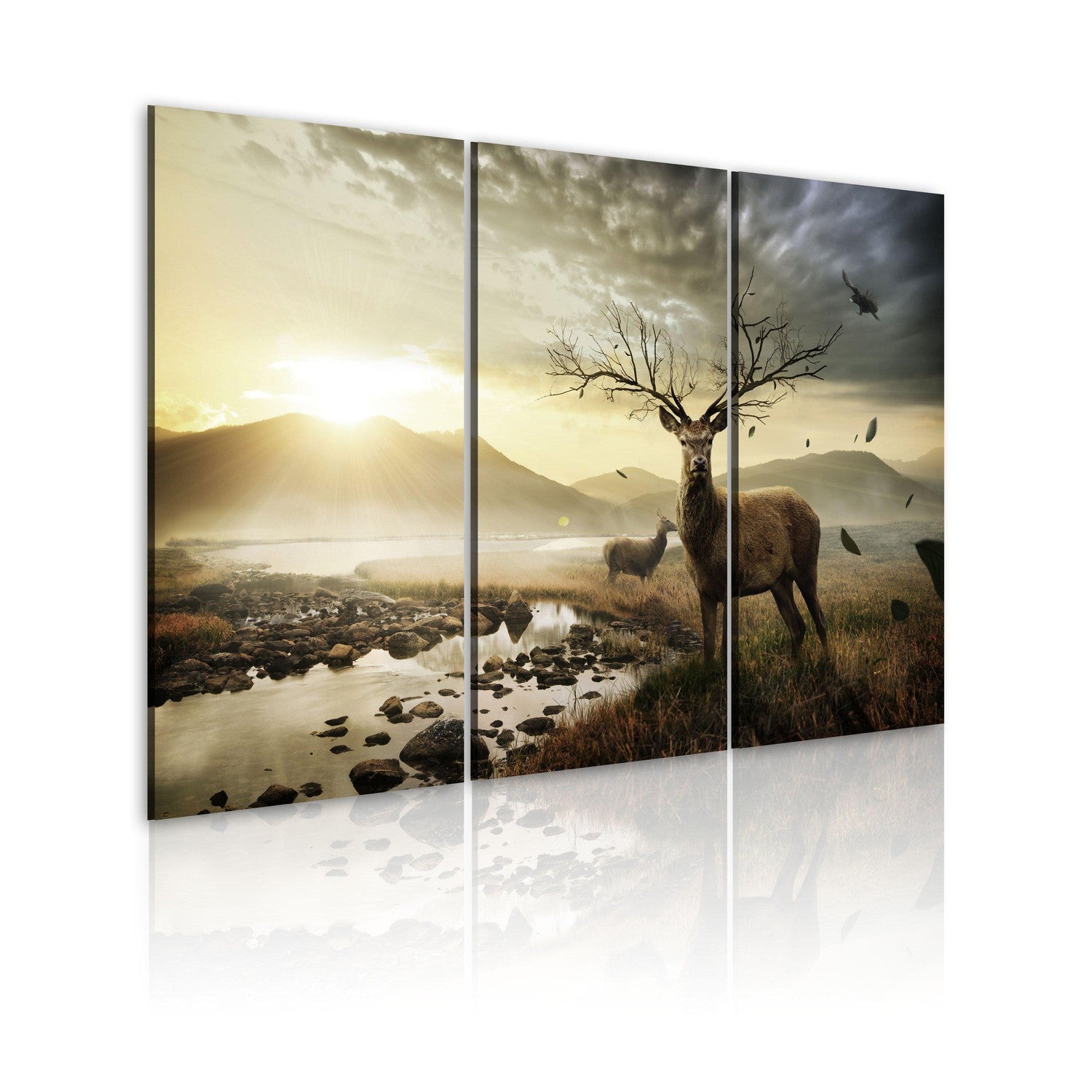 Canvas Tavla - Deer with a tree-like antlers-Tavla Canvas-Artgeist-60x40-peaceofhome.se