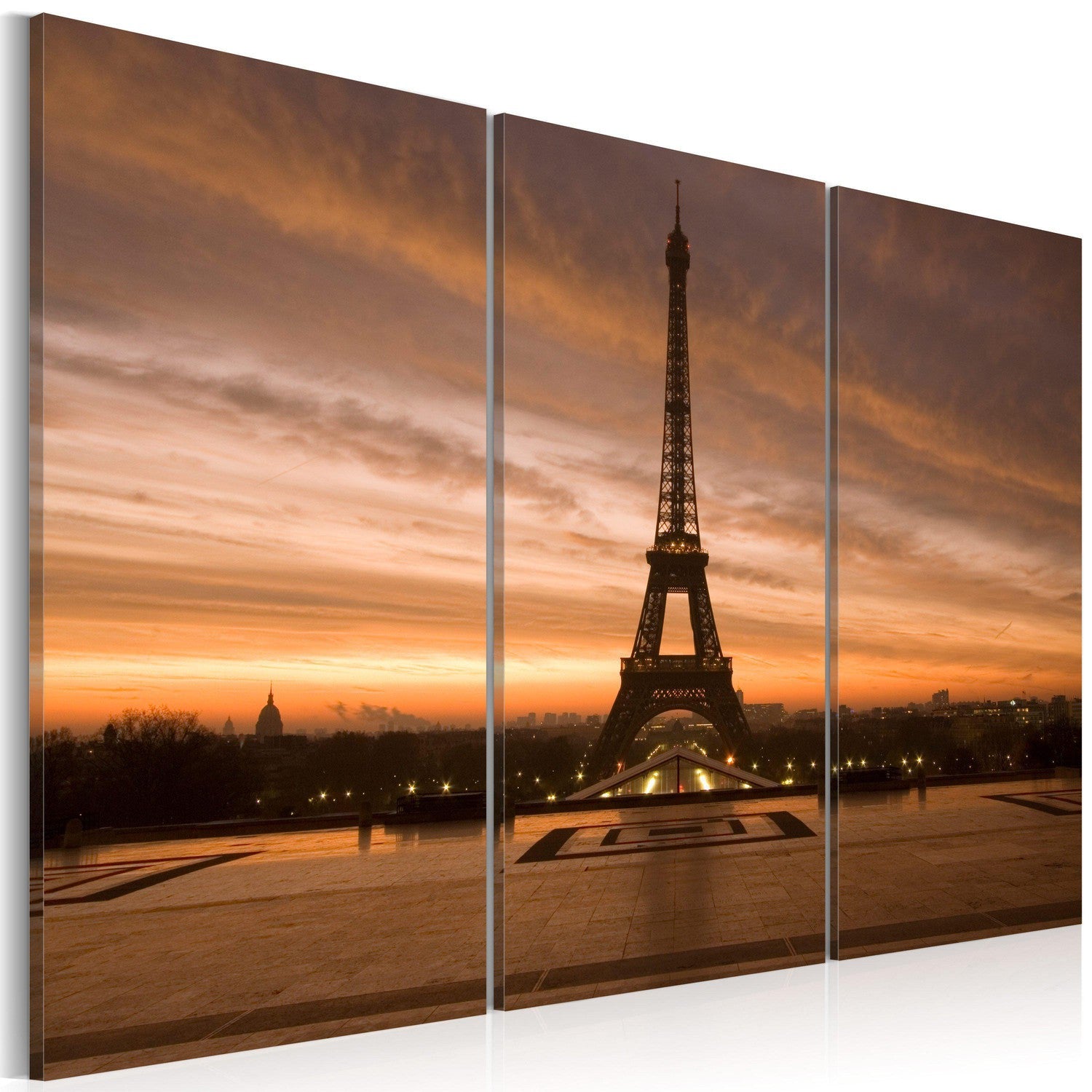Canvas Tavla - Eiffel Tower at dusk-Tavla Canvas-Artgeist-60x40-peaceofhome.se
