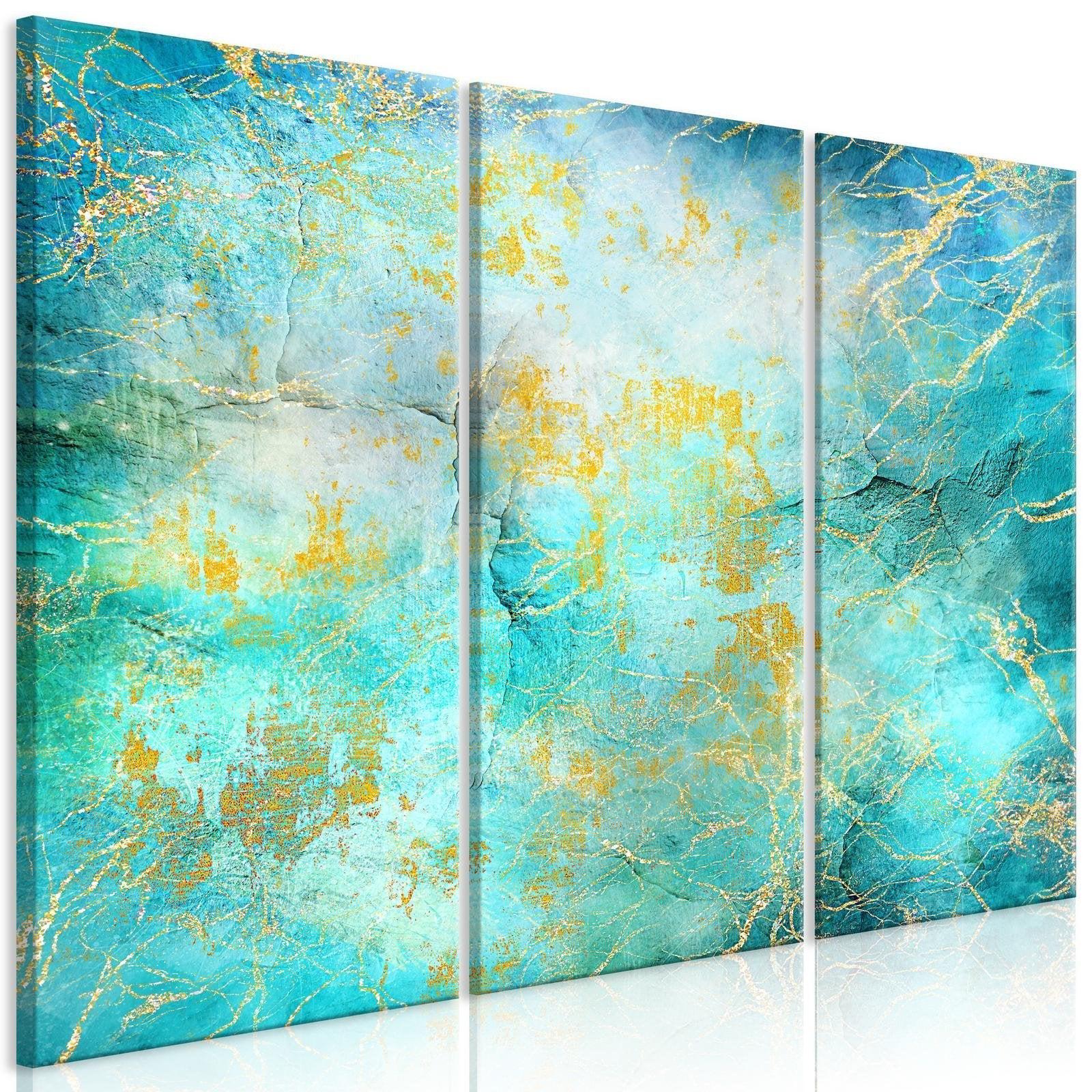 Canvas Tavla - Emerald Ocean (3 delar)-Tavla Canvas-Artgeist-90x60-peaceofhome.se