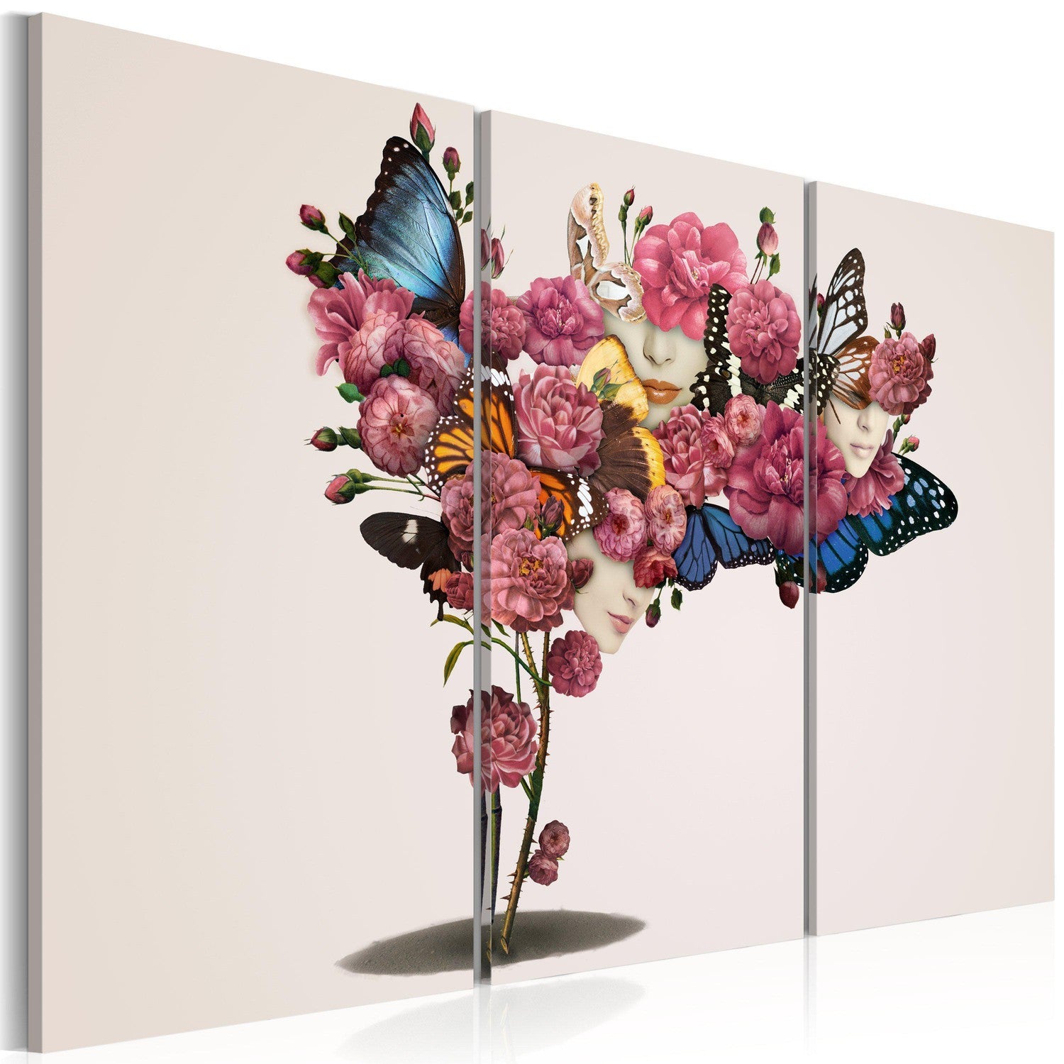 Canvas Tavla - Fjärilar, blommor och karneval-Tavla Canvas-Artgeist-90x60-peaceofhome.se