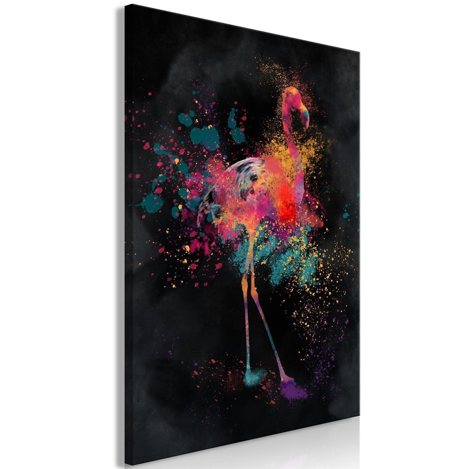 Canvas Tavla - Flamingo Colour Vertical-Tavla Canvas-Artgeist-40x60-peaceofhome.se