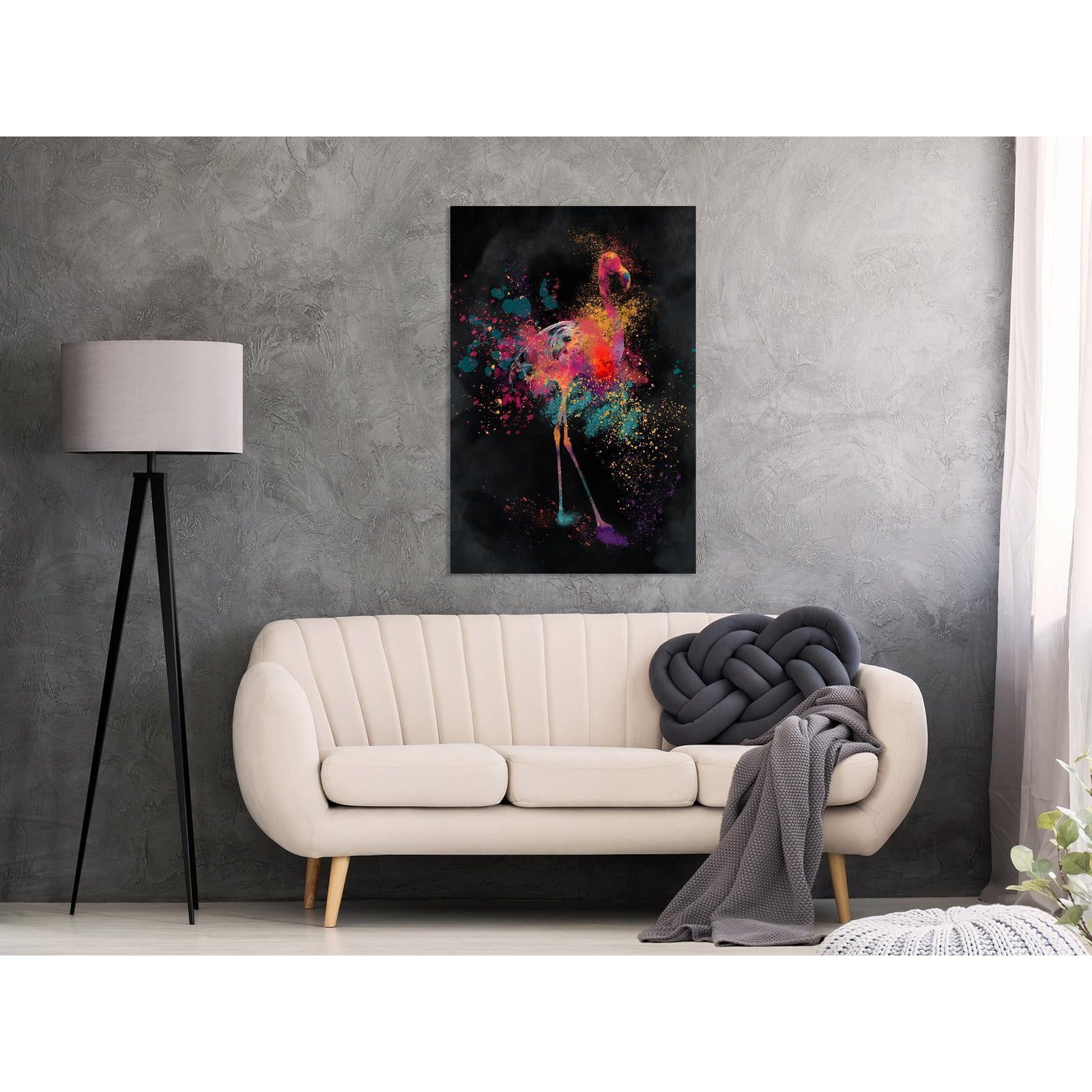 Canvas Tavla - Flamingo Colour Vertical-Tavla Canvas-Artgeist-peaceofhome.se