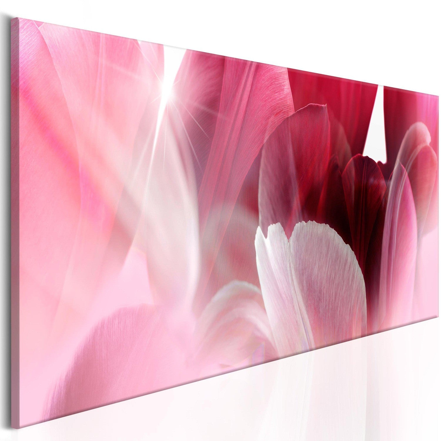 Canvas Tavla - Flowers: Pink Tulips-Tavla Canvas-Artgeist-120x40-peaceofhome.se